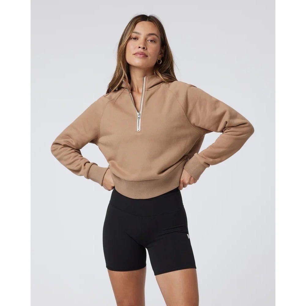 Vuori Restore Half Zip Hoodie Sz L Fleece Lined Cozy Fall Athleisure